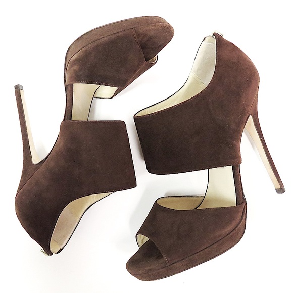 Jimmy Choo private open toe sandals in suede coffee size 39.5 - Picture 16 of 16